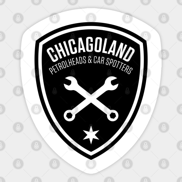 Chicagoland Petrolheads & Car Spotters - Black Sticker by DeluxeGraphicSupply